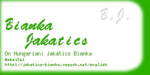 bianka jakatics business card